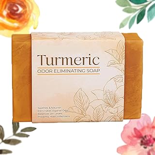 Pureharmony Turmeric Odor Eliminating Soap, Turmeric Soap For Skin Lightening, Turmeric And Honey Soap Bar, Tumeric Soap, Acne, Dark Spots, Hyperpigmentation, For All Skins（100 Grams） (1PCS)