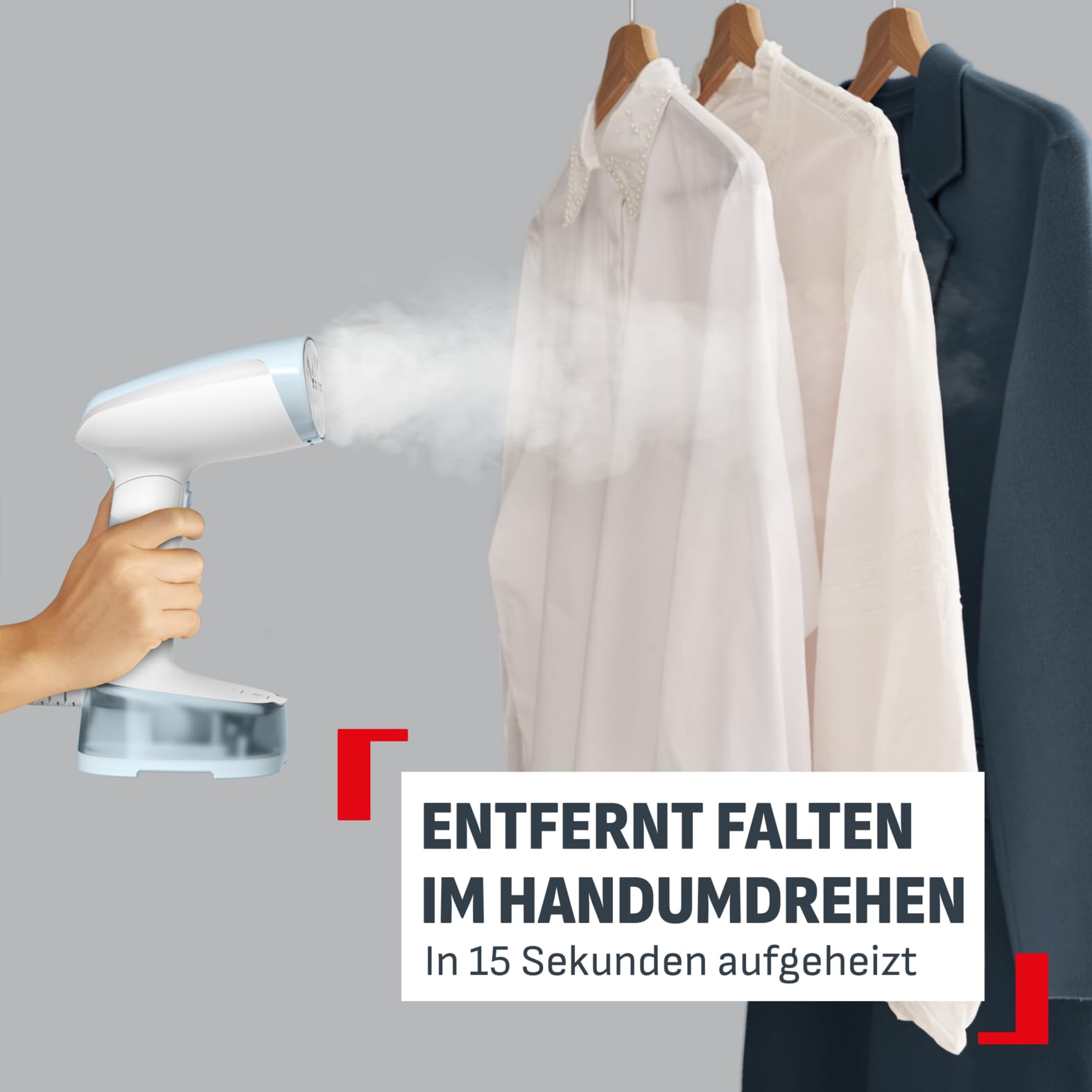 Tefal Access Steam Pocket Dampfbürste, Ultrakompaktes Design, Abklappbarer Bügelkopf, In 15 Sekunden betriebsbereit, 1300 W, Kont. Dampfabgabe bis zu 20 g/Minute, Leicht, 120 ml-Wassertank DT3041E1