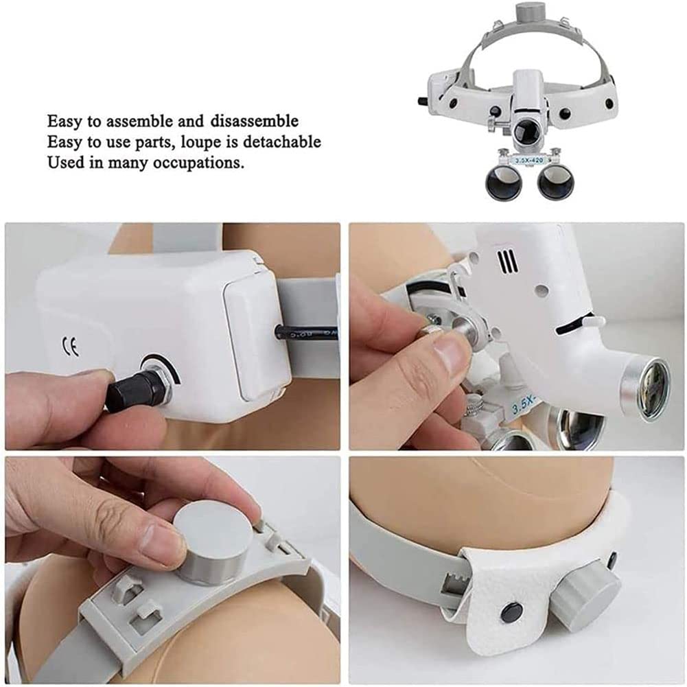 Lente Ingrandimento con Luce Occhiali Ingrandimento Professionali per Modellismo Riparazione Orologi Ricamo Orologio E Elettronica 3.5X