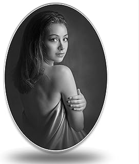 Custom Memorial Photo Tile Tombstone Waterproof Ceramic Personalized Porcelain Picture for Grave Decorations Oval Picture headstones Custom Photo Memorial Plaque (Black-White, 4