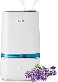 LEVOIT 4L Humidifiers for Bedroom Large Room & Essential Oil Diffuser, Quiet Cool Mist for Home, Baby and Plants, Last up to 40Hours, Dual 360° Rotation Nozzles, Handle Design, Auto Shut Off, Blue