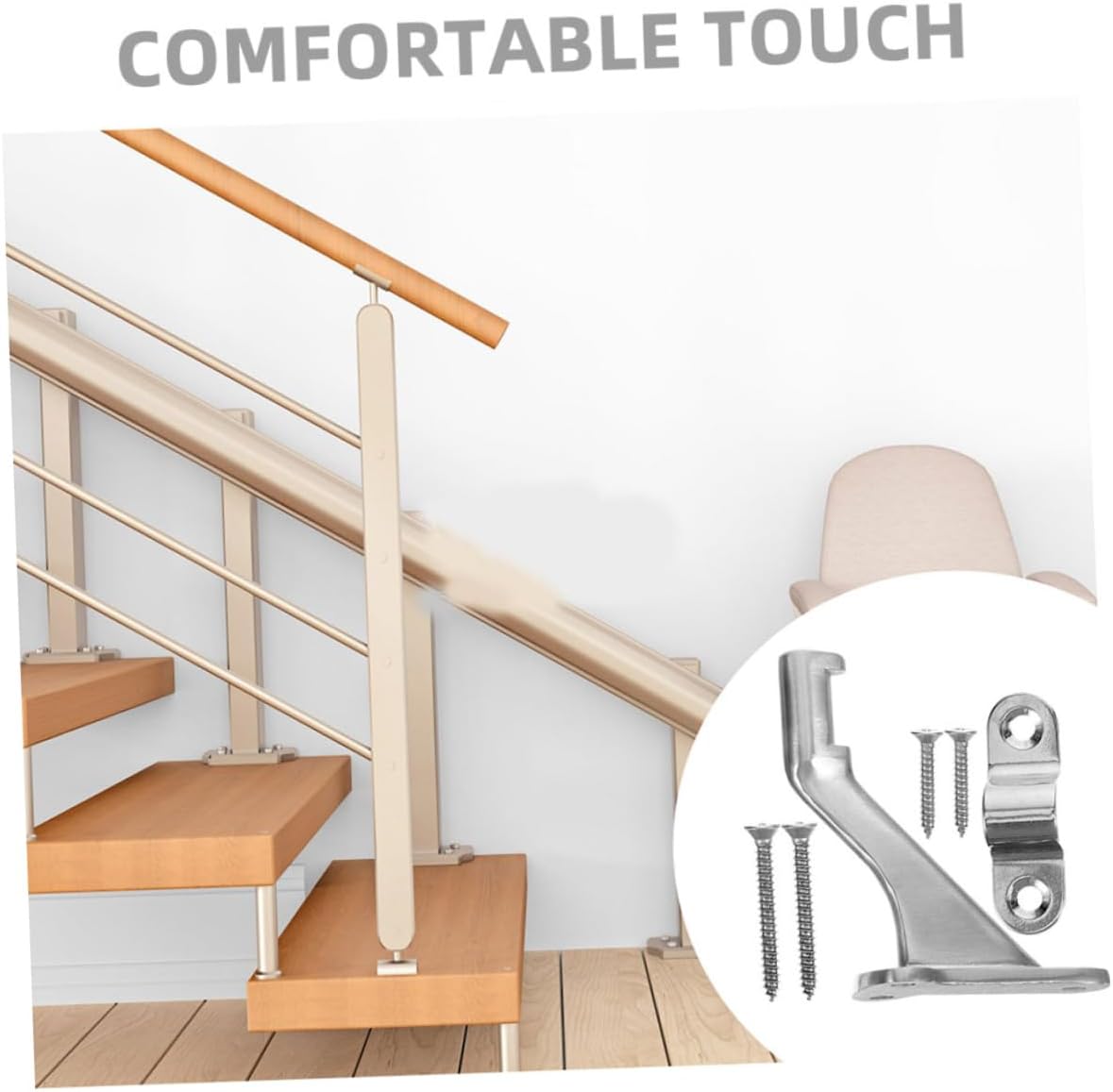 DOITOOL Stair Handrail Indoor Bracket Hand Rail Brackets Easy Install Stair Railing