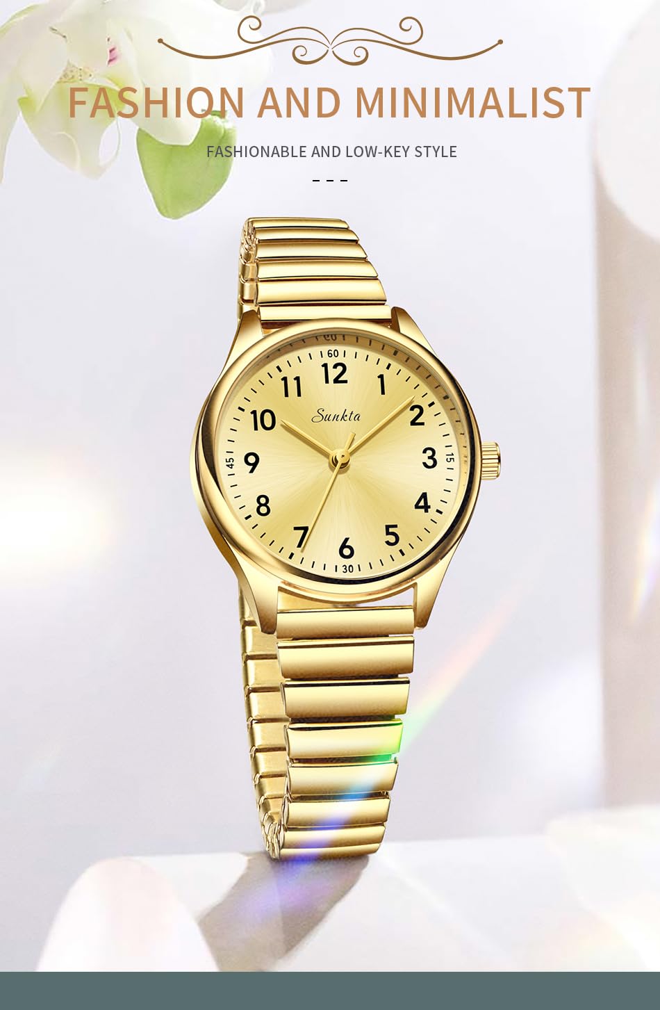 Gosasa Reloj de cuarzo fácil de leer para personas mayores, números grandes, calendario, resistencia al agua hasta 30 m, luminoso, reloj de pulsera de acero inoxidable para mujer y hombre
