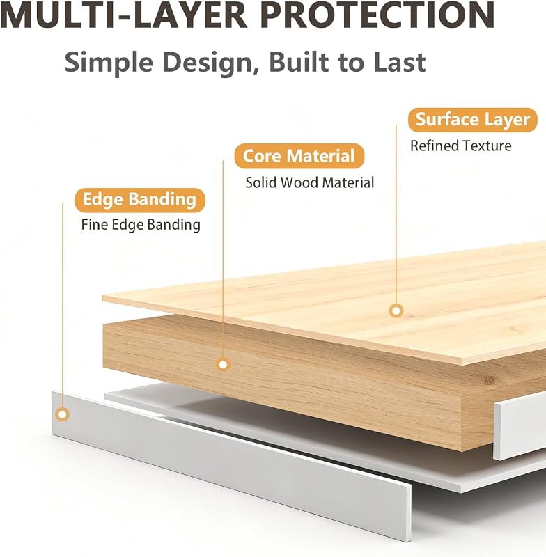 Modern Floating TV Unit with LED Lighting | Wall-Mounted Entertainment Media Console | Large Storage TV Bench for Living Room & Office (White Wood, 102.3'') image 7