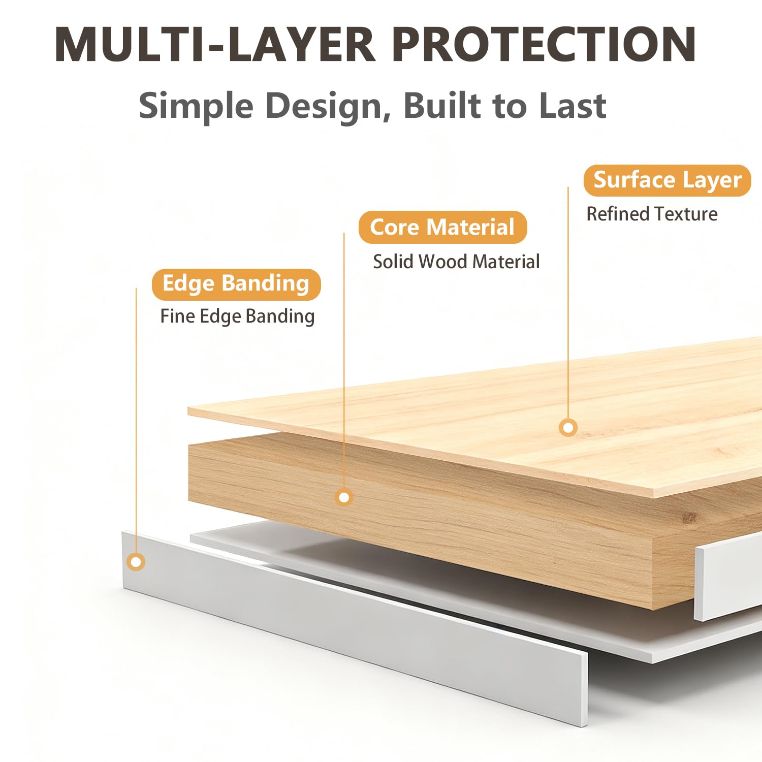 Meuble TV Suspendu Moderne | Console multimédia de Divertissement Murale | Grand Banc de Rangement pour TV pour Salon et Bureau (Blanc Bois, 160cm)