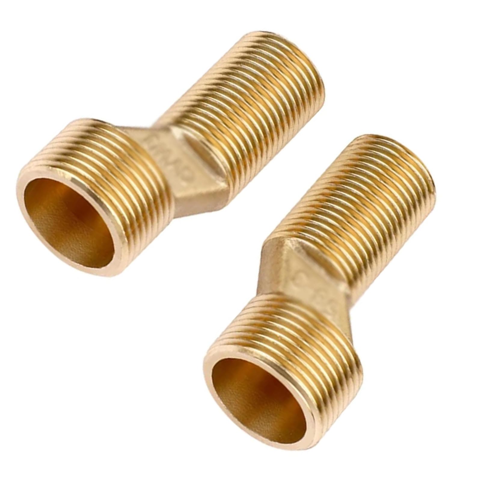 VZU Set of 2 60mm Shower Faucet Adapters 3/4" AG x 1/2" AG, Staggered to 9mm, Adjustable Swing Arm, Bathtub Faucet Adapter, Solid Brass, Installation 125mm~160mm, Eccentric