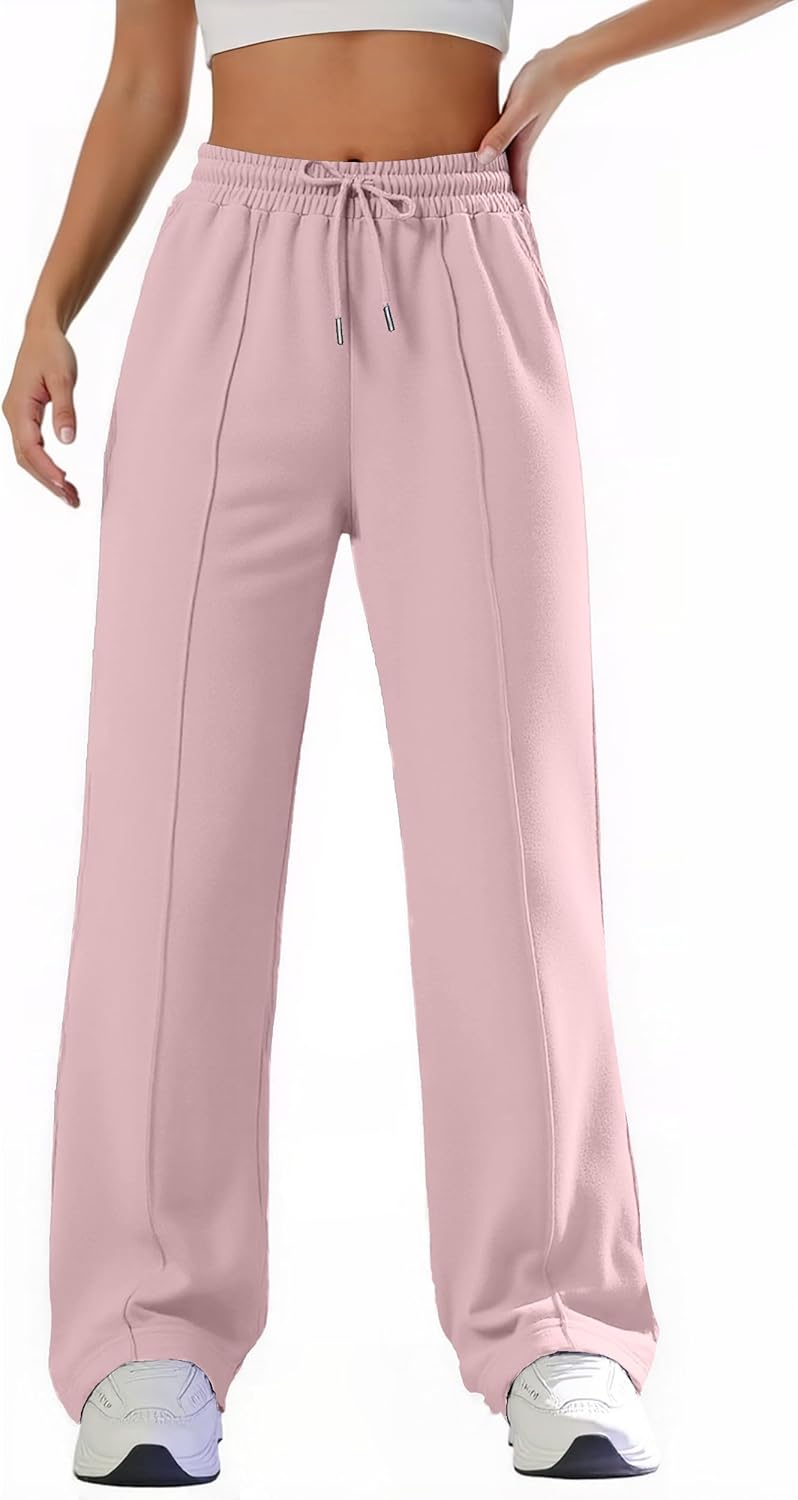 ALUWU Womens Sweatpants Wide Leg High Waisted Baggy Pants Drawstring Workout Active Joggers Lounge Pants with Pockets - Image 5