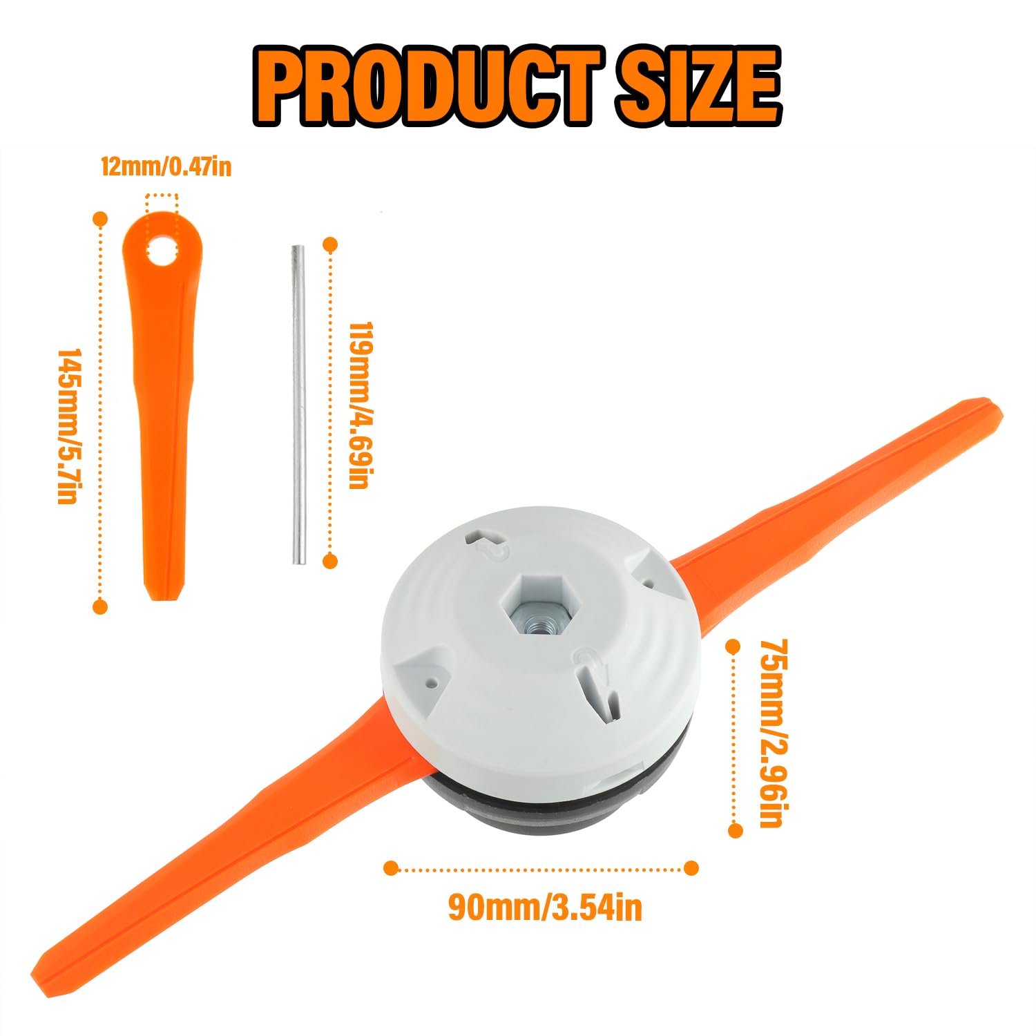 Polycut 6-2 Testina per STIHL FS38 FSA60R FSA86R FS40 FS50, Ricambi FSA 60 R Testina FS 38 4006-710-2137 Decespugliatore Accessorio, con 6 Ricambi