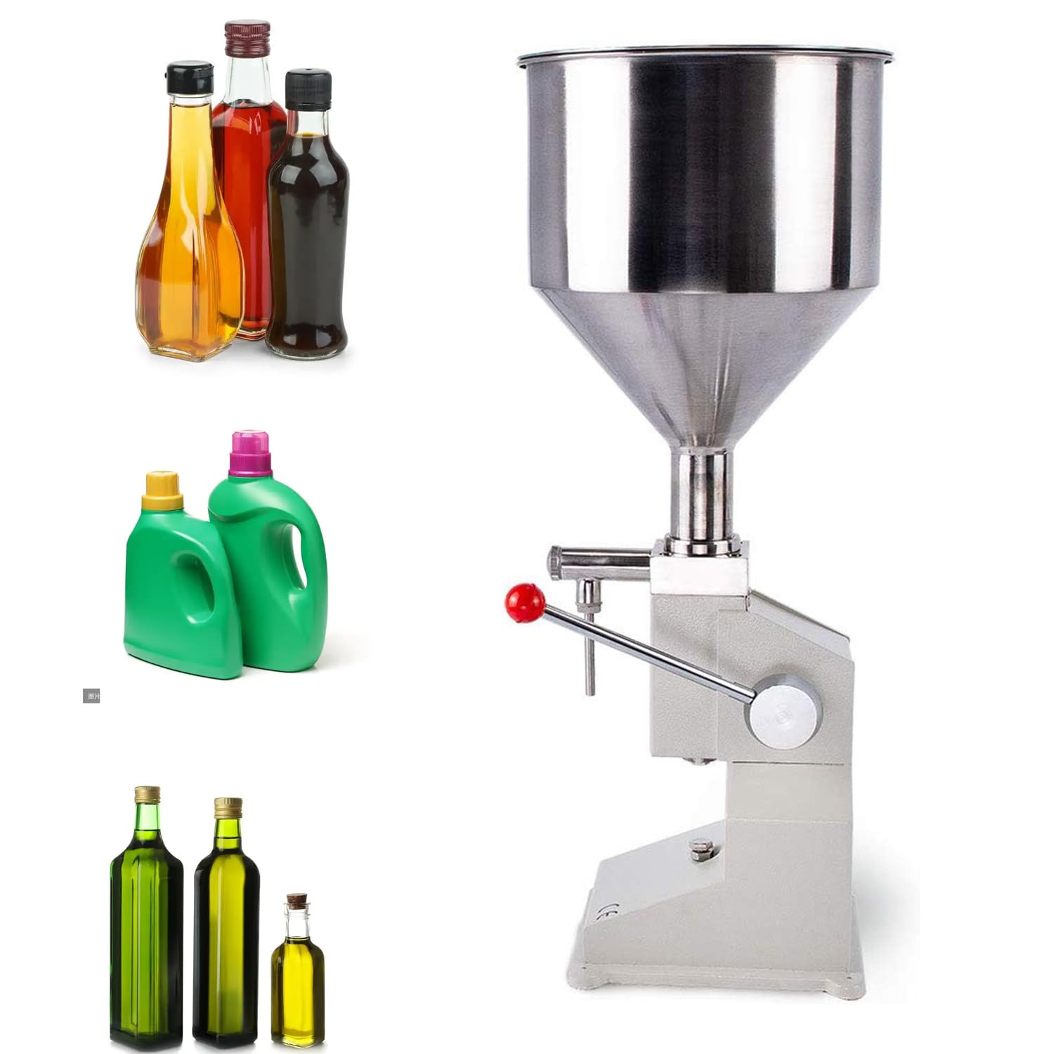 QYLTTDM Automatic Honey Filling Machine Liquid Filling Machine, Bottle Filling Machine Bottle Filler, Liquid Paste Filling Machine, 10g-10kg Capacity, Suitable For Honey And Chocolate Sauce Viscous