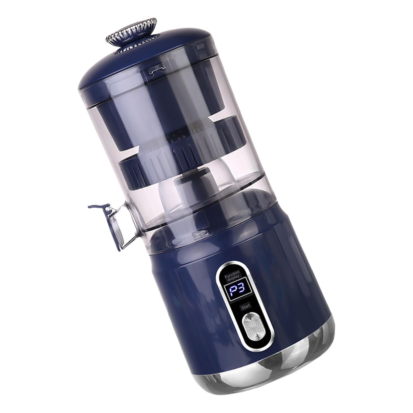 Uqezagpa Navy Blue Portable Electric Fruit Vegetable Juicer For Fast Efficient Juices Kitchen Appliance Fruit Extractor Squeezer High Speed Centrifugal