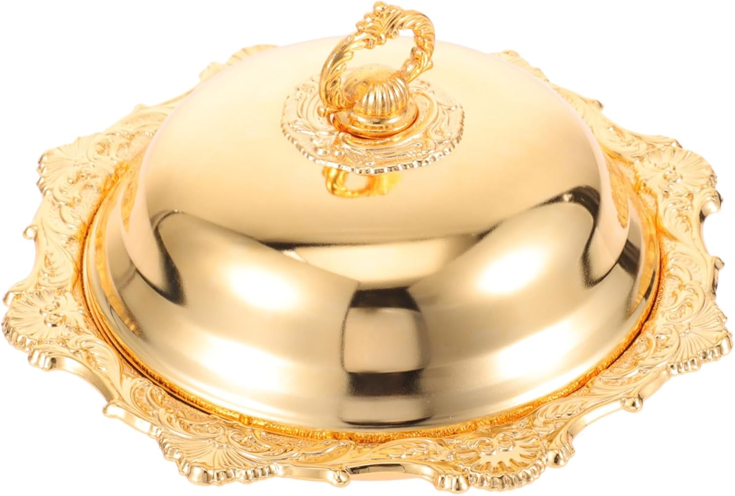 Luxshiny Decorative Food Tray with Lid Multi Functional Snack Dish Jewelry Display for Parties Dried Fruits Nuts Cookies Cover Elegant Finish