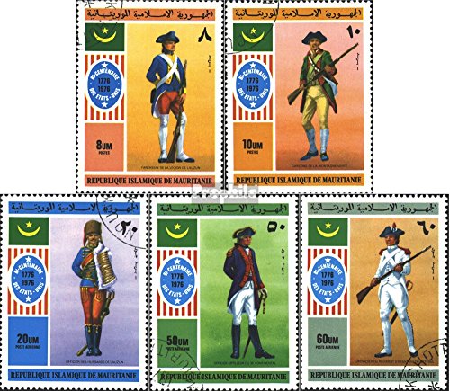 Image of Prophila Collection Mauritania 528-532 (complete.issue) fine used/cancelled 1976 Independence the U.S. (Stamps for collectors) Uniforms/costumes