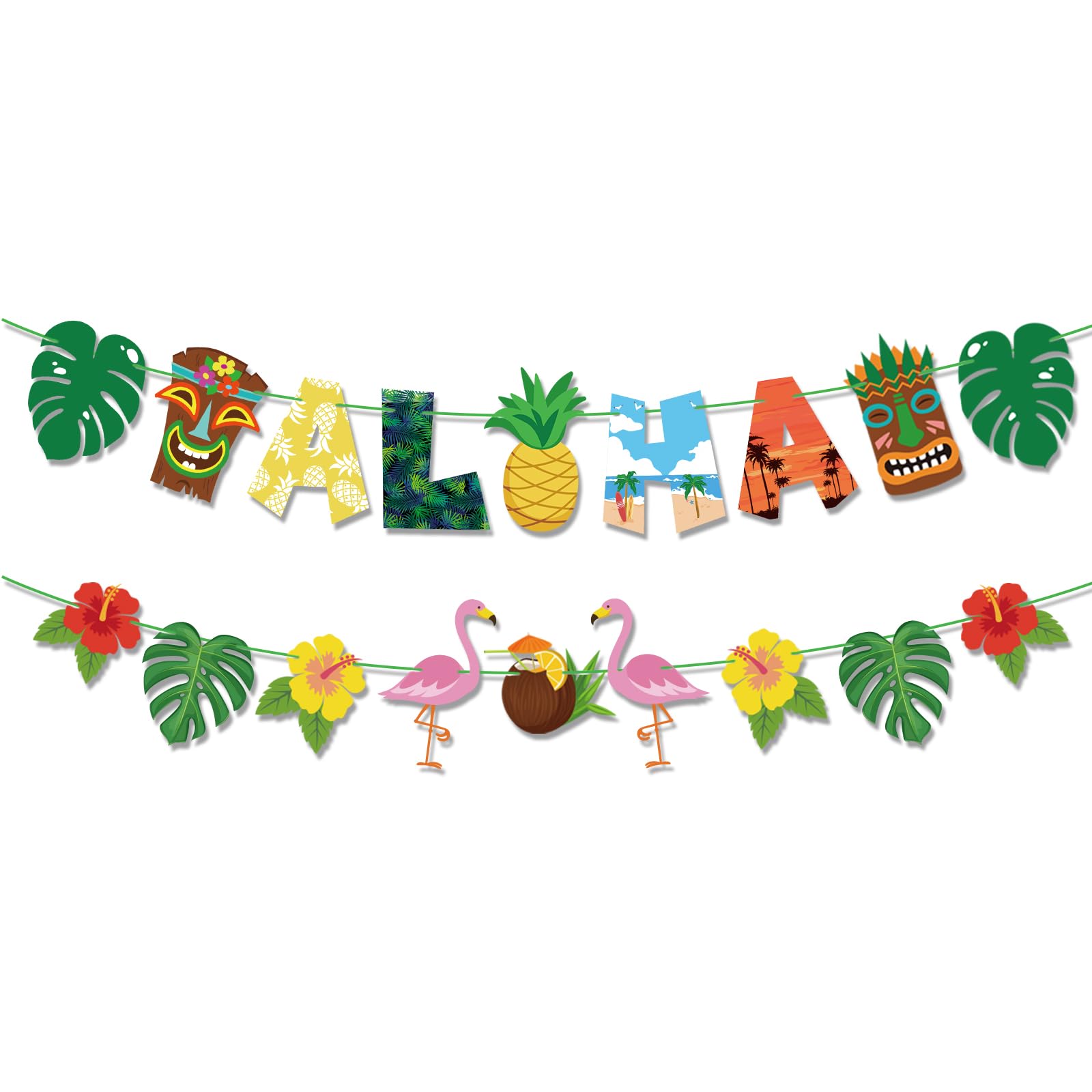 Banner Aloha - 74 x 220 cm | Decorazione Festa Hawaii | Decorazione Festa caraibe | Addobbo Festa Hawaiana
