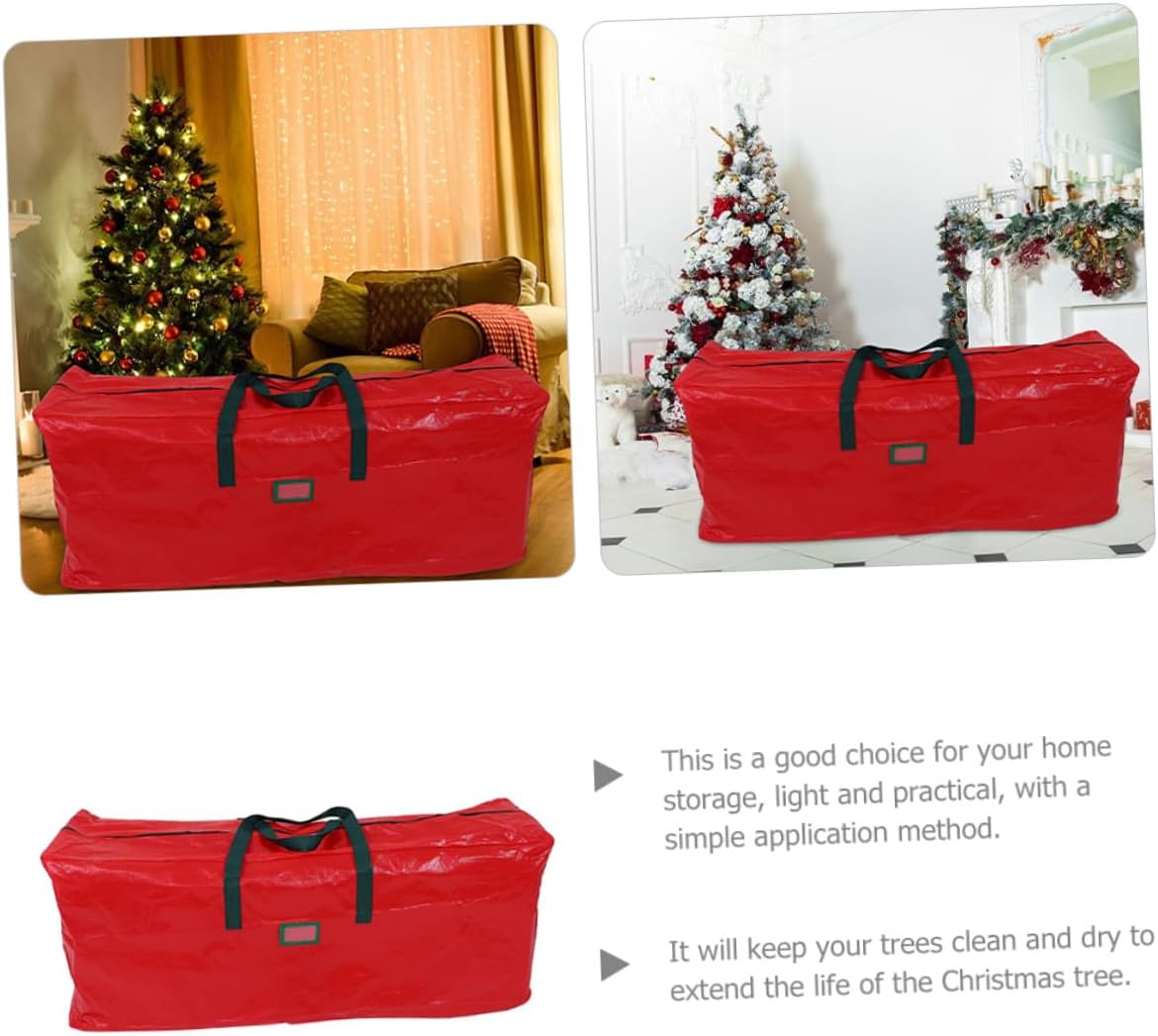 Christmas Tree Storage Bag Red PET Non Woven Xmas Tree Organizer