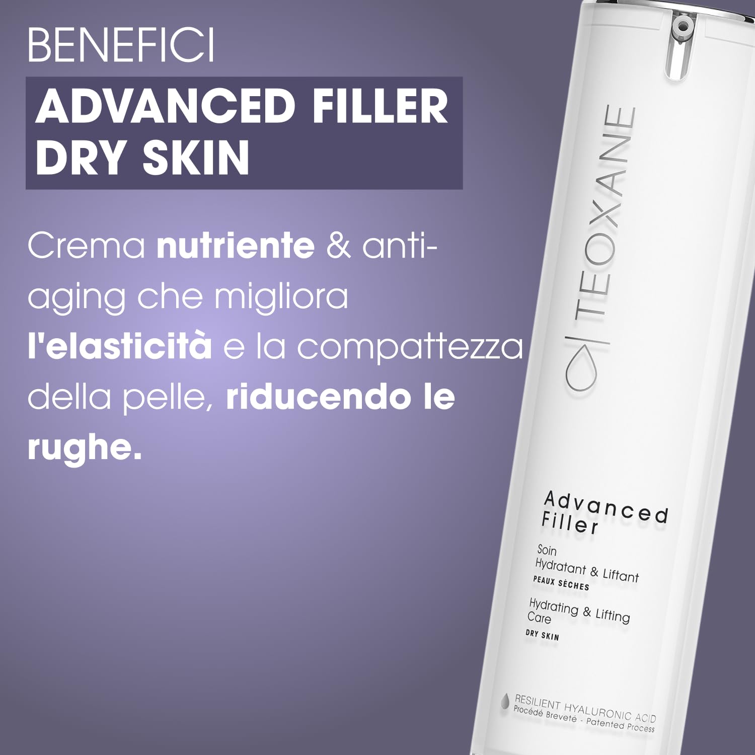 TEOXANE - Advanced Filler Feuchtigkeits- und Anti-Aging Gesichtscreme für trockene Haut, Mit RHA®, palmitoylatischen Peptiden und Sheabutter, pflegt, glättet und verbessert die Elastizität der Haut