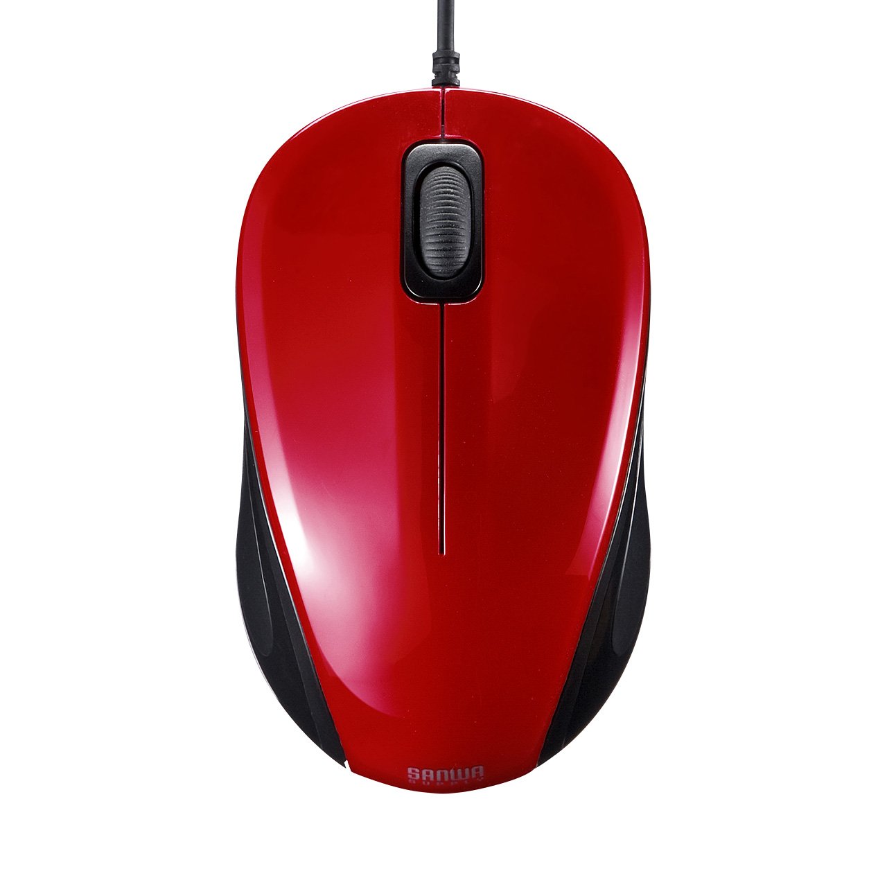 SANWA SUPPLY MA-BL9R - Ratón (Ambidextro, Óptico, USB, 1000 dpi, Negro, Rojo)