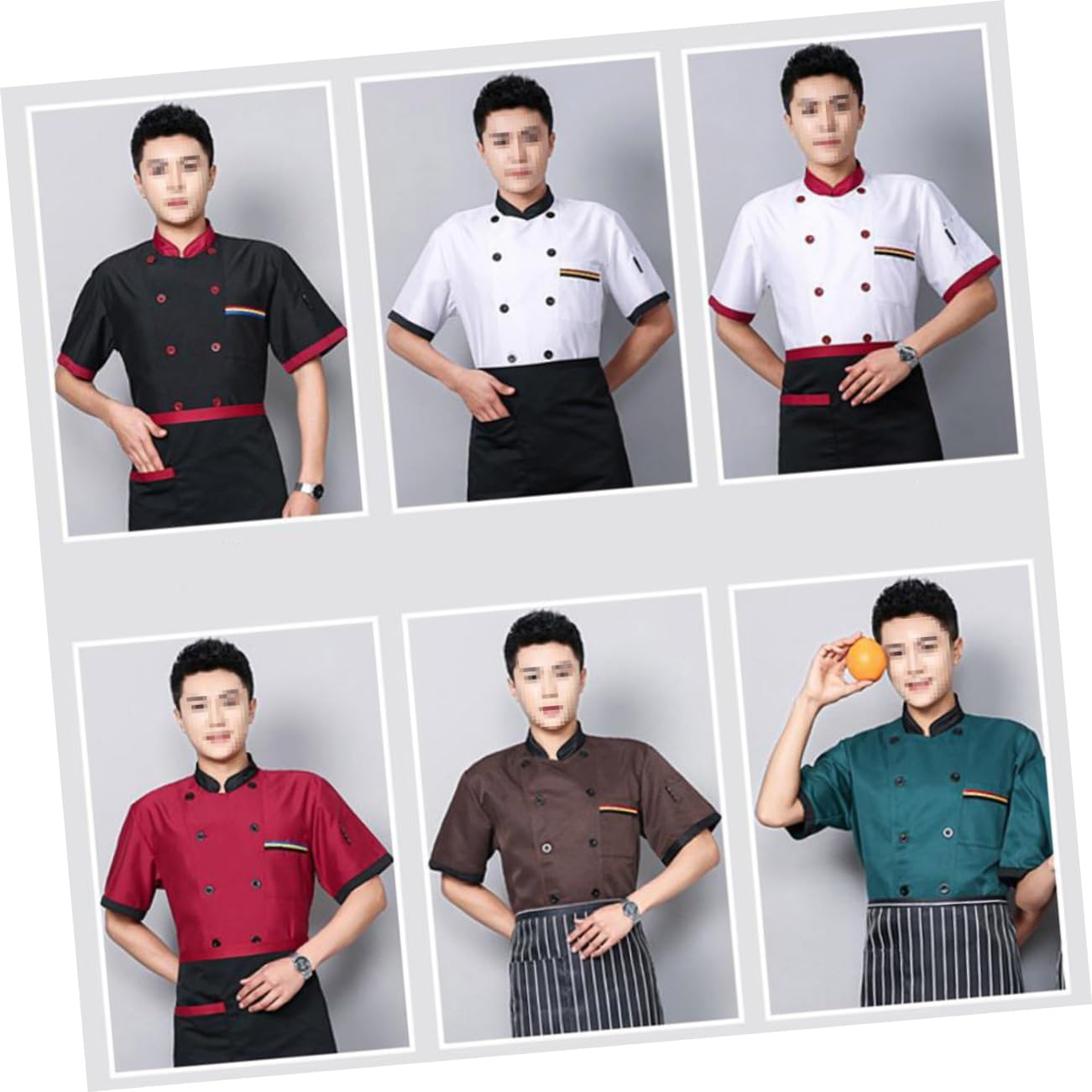 Chef Apron Short Sleeve Chef Jacket Men's Breathable Catering Bakery Hotel Restaurant