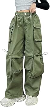 Amazon.com: Nanasait Girls Vintage Multiple Pockets Cargo