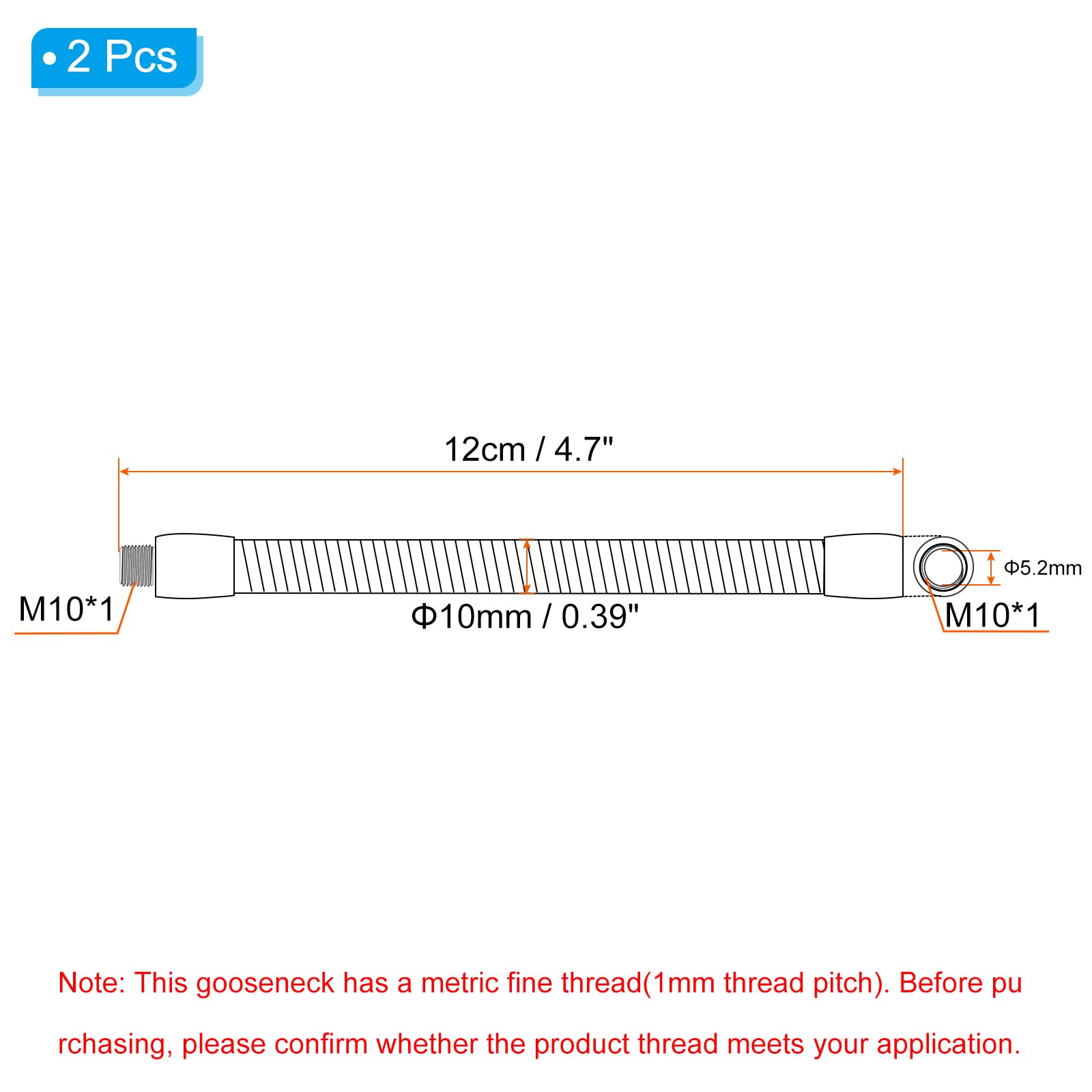 PATIKIL 4.7" Universal Gooseneck Hose - Image 2
