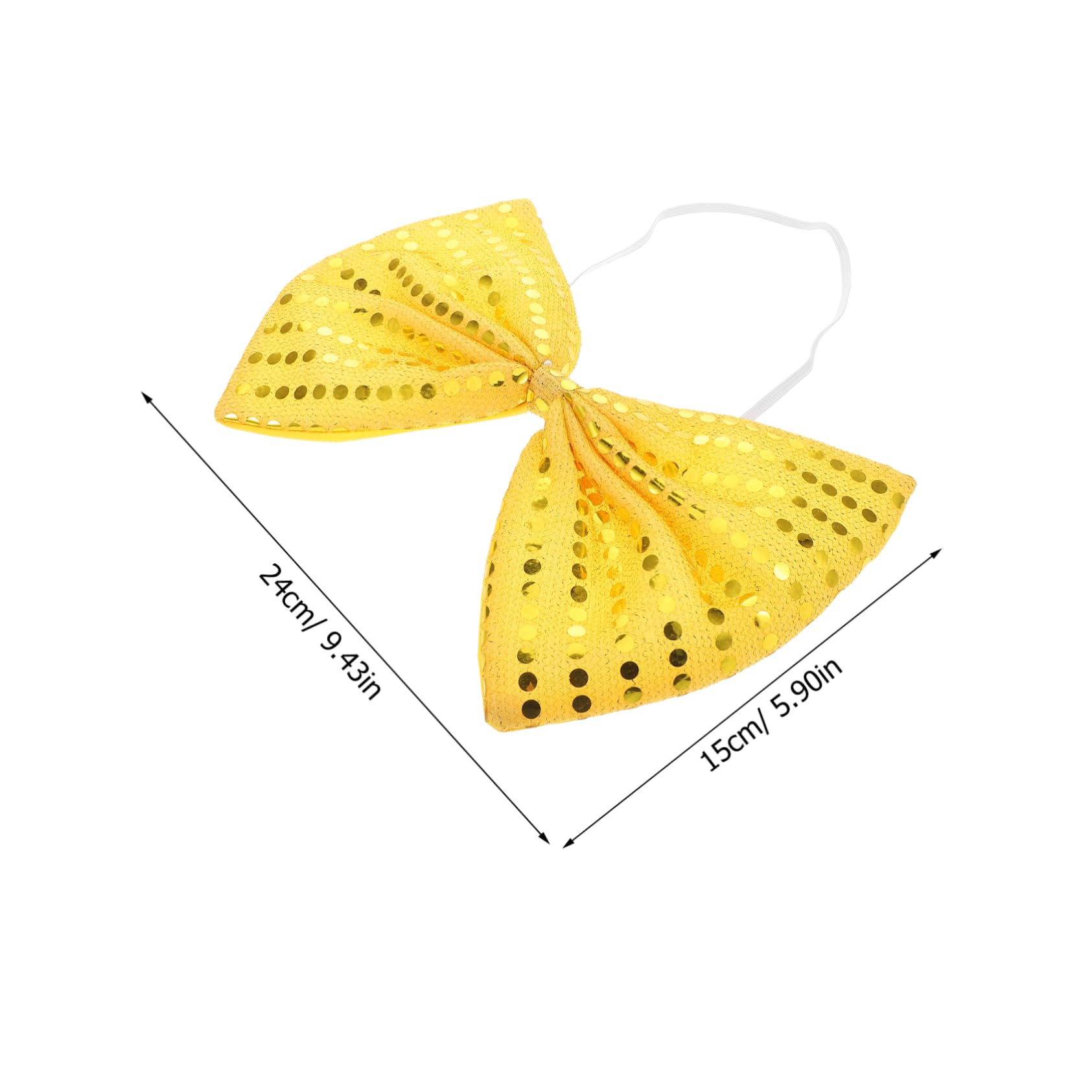WHAMVOX Large Golden Sequin Bow Tie Exaggerated Stage Bow Tie for Men Sparkly Carnival Accessory Holiday Party Fashion