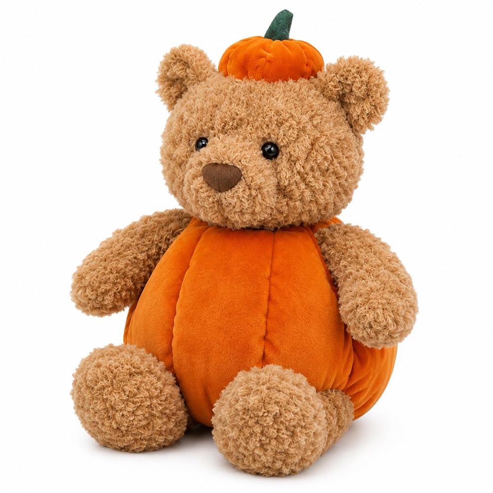 IXYHKB Pumpkin Bear Plush, 30cm Halloween Stuffed Bear Toys