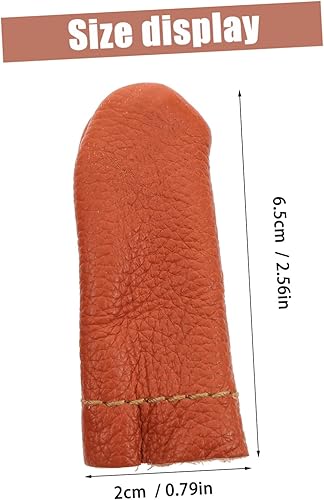 Miniatura 6 de COHEALI 10 pares de cunas de cuero para uñas, herramientas de ganchillo, guantes de tallado de madera, kits de dedales de tejer, protectores de