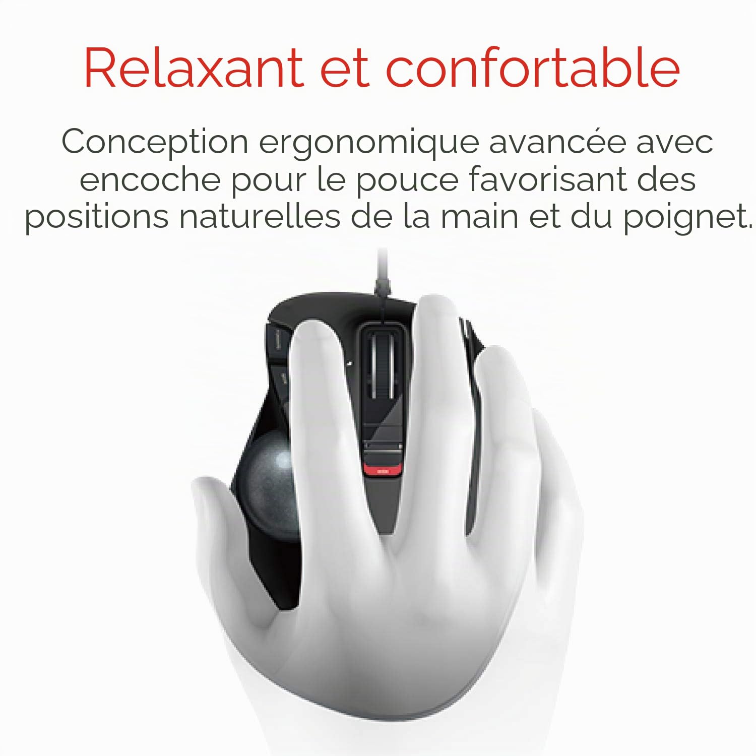 ELECOM M-XT3URBK Souris Filaire avec contrôle Facile du Pouce, Design Ergonomique sculpté, Fonction à 6 Boutons avec Suivi Fluide, capteur de Jeu Optique de précision, Compatible avec Windows/Mac