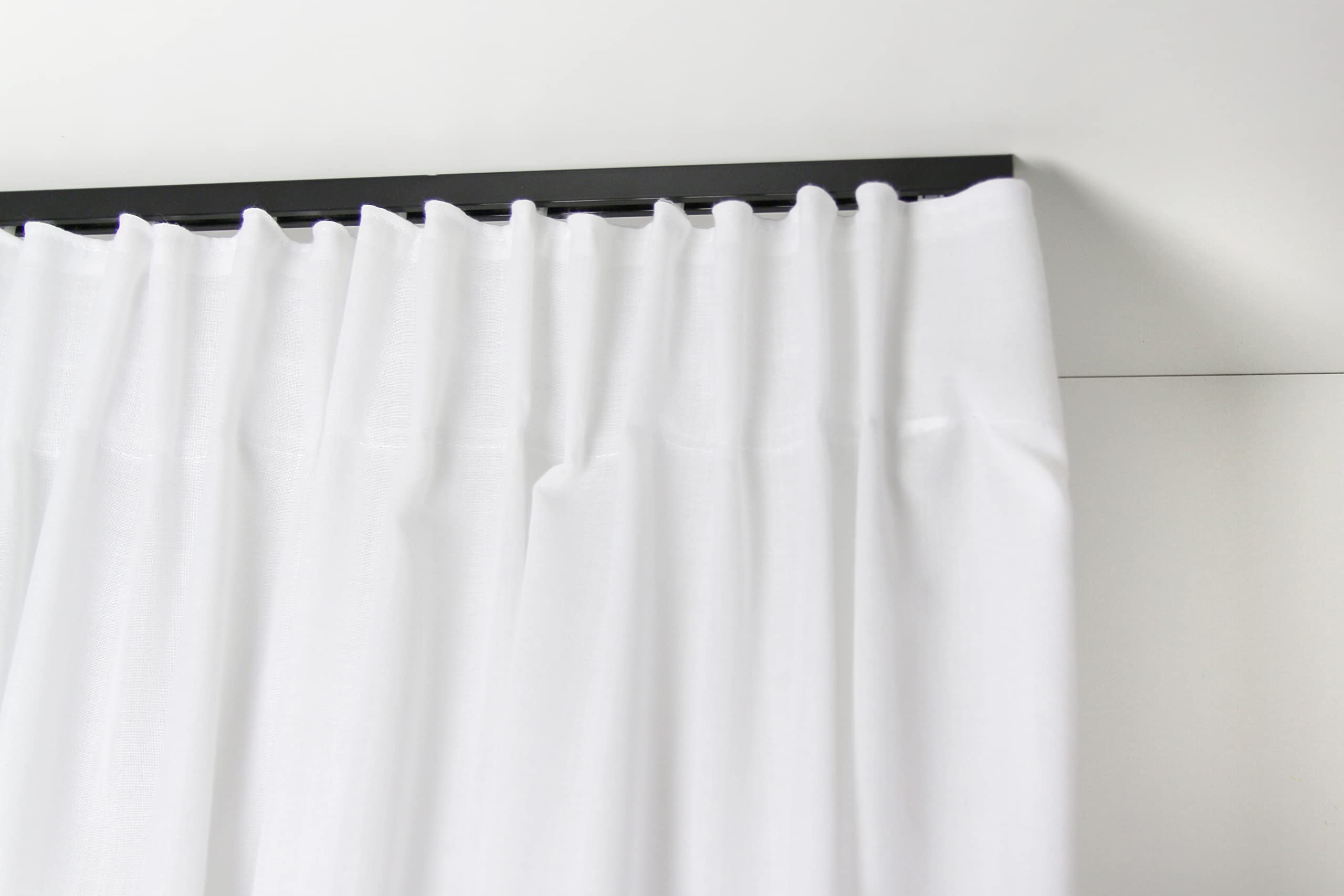 Deco-Raum Binario per tende su misura in alluminio con scorrimento interno rettangolare piatto fissaggio a soffitto asta per tende binario per tende a pannello binario con scorrimento interno per