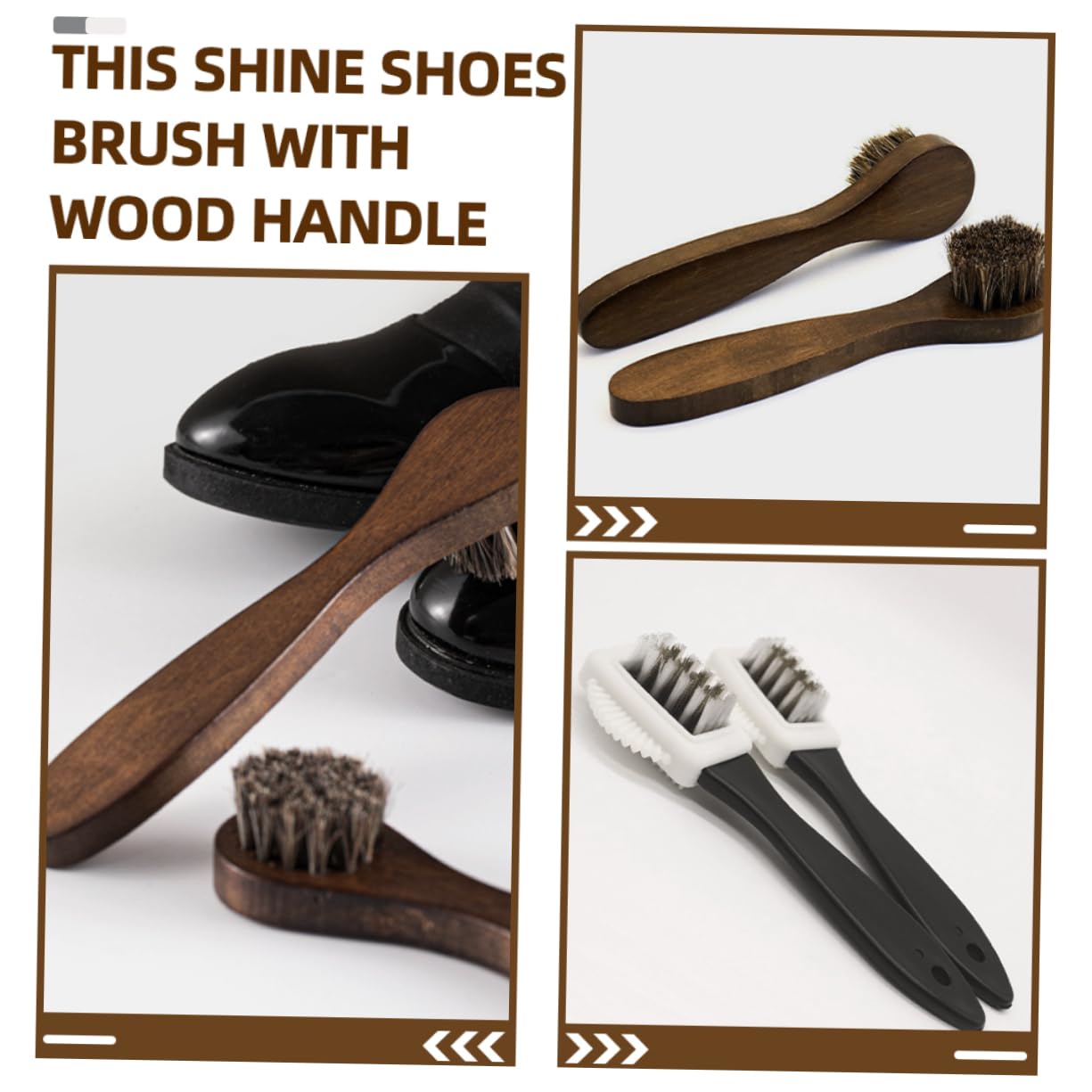 Beavorty 5 Sätze Stiefelpoliturschrubber Stiefelreiniger Schuhputzbürste Schuhbürstenreiniger Schrubben Wildleder Weiß Stiefelpolitur-kit Schuhe Pinsel Holz 2 Stücke * 5