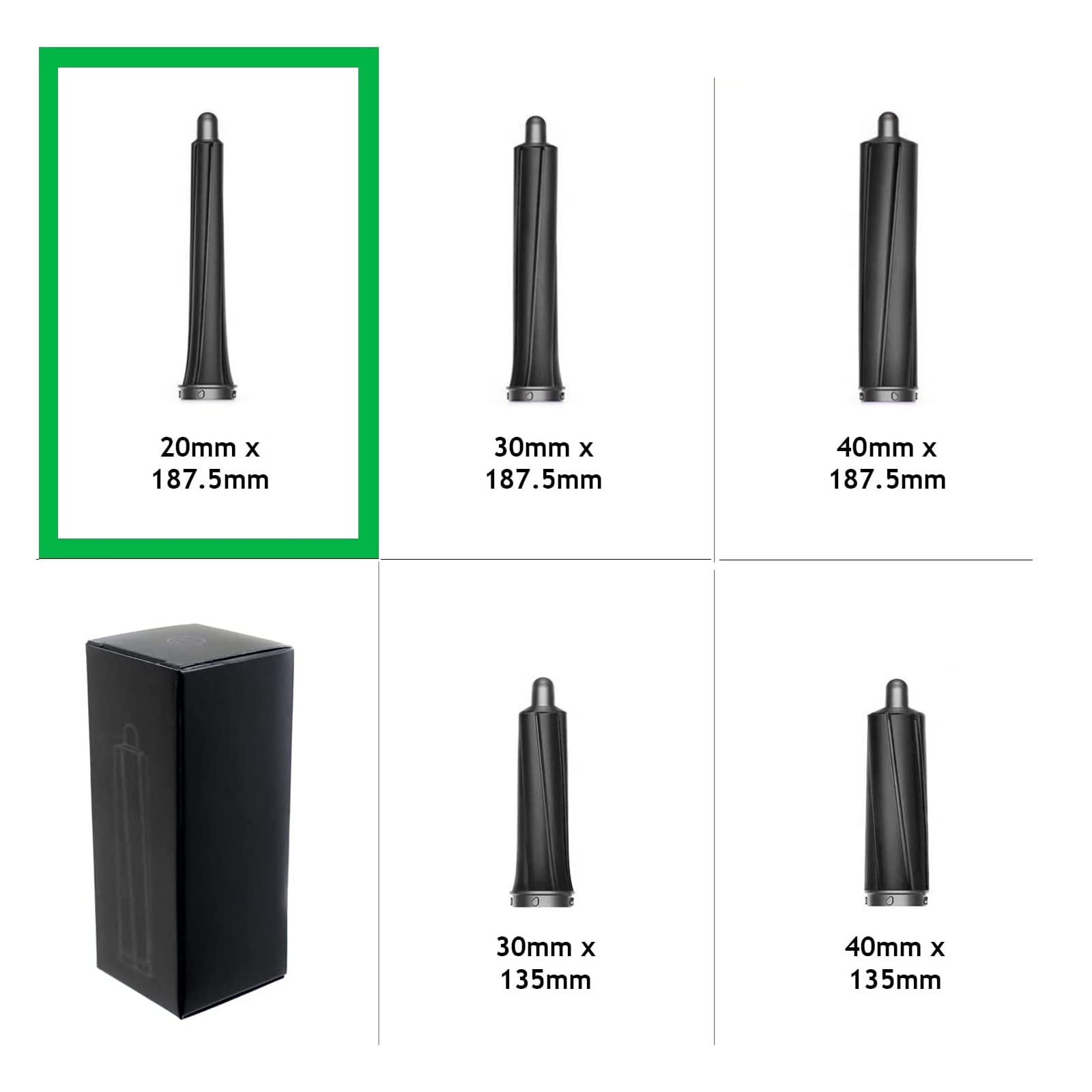 SPARES2GO Barilotto sottile lungo 20 mm compatibile con Dyson Airwrap Hair Styler