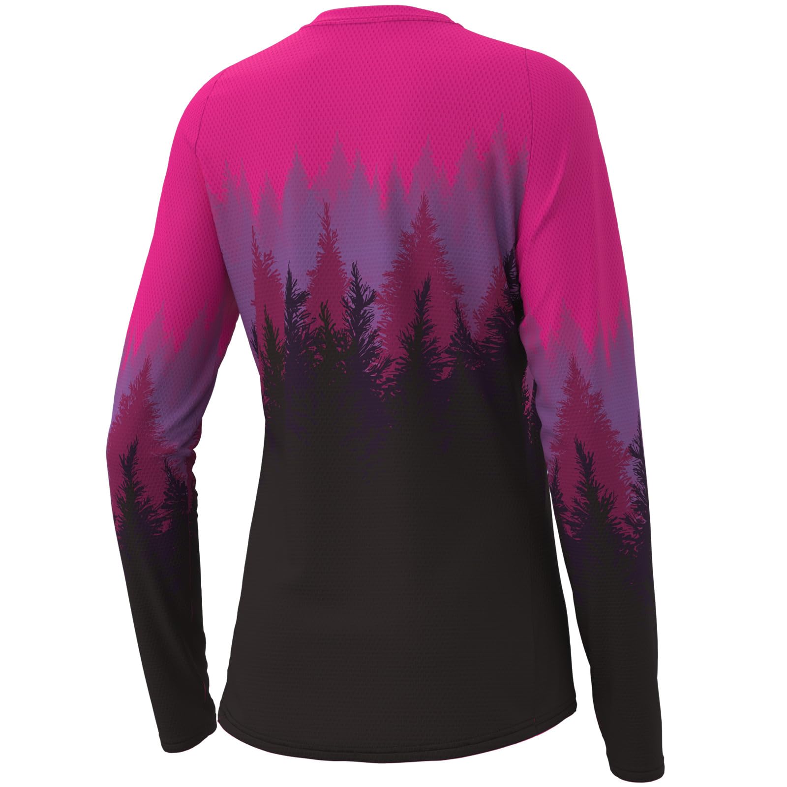 HULG Maillot de Cyclisme Femme Manches Longues, VTT, 100% Polyester, Séchage Rapide, Respirant