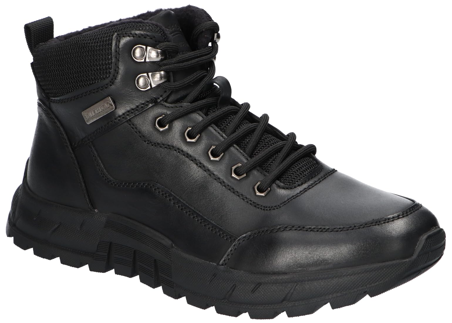CY160 CIEPŁE TRAPERY TREKKINGI BUTY ZIMOWE SKÓRZANE MĘSKIE BK 41