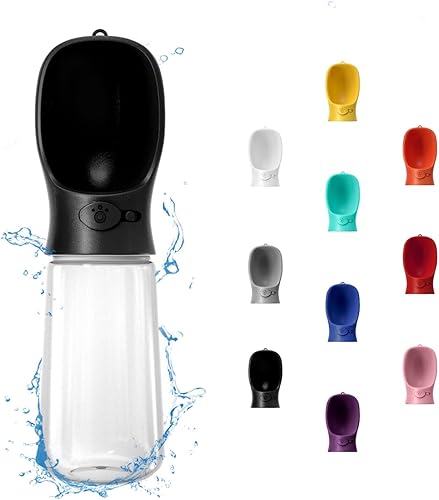 Miniatura 8 de WePet Botella de agua portátil para perros, 12 onzas, dispensador de agua para cachorros a prueba de fugas con alimentador de bebida para mascotas