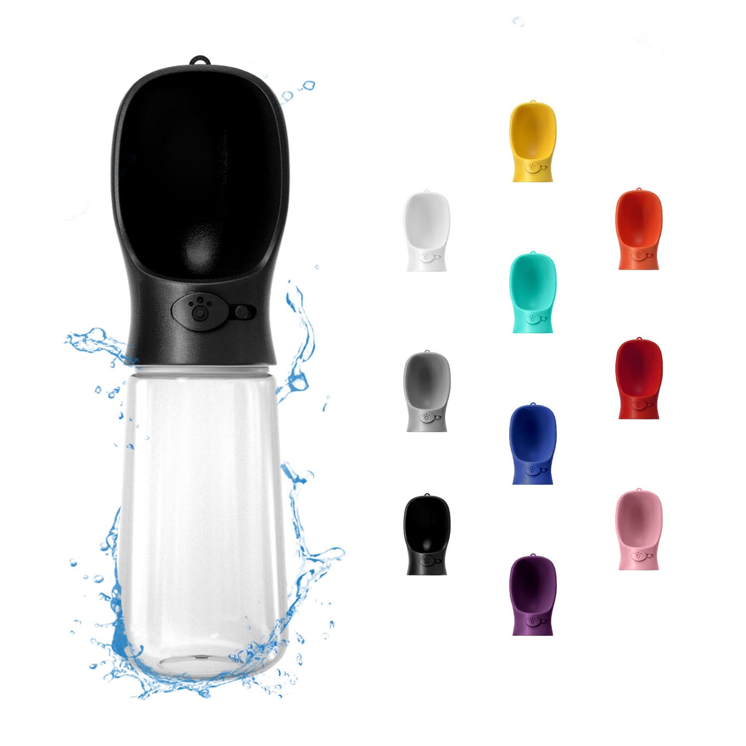 WePet Portable Dog Water Bottle, 19 OZ, Leak Proof Puppy Water Dispenser with Drinking Feeder for Pets Outdoor Walking, Hiking, Travel, Food Grade Plastic