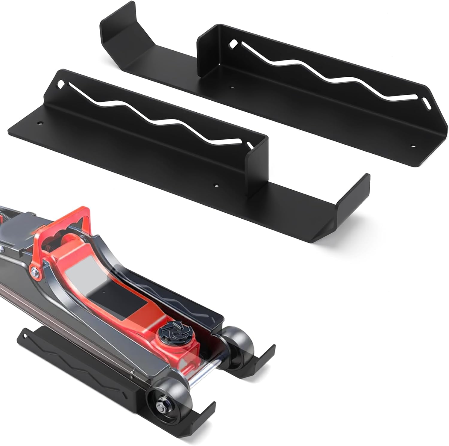 Floor Jack Stand Rack, Floor Jack Wall Mount Organizer Truck Hydraulic Trolley Jack Holder Storage Rack Brackets for Enclosed Race Trailer Accessories Storage