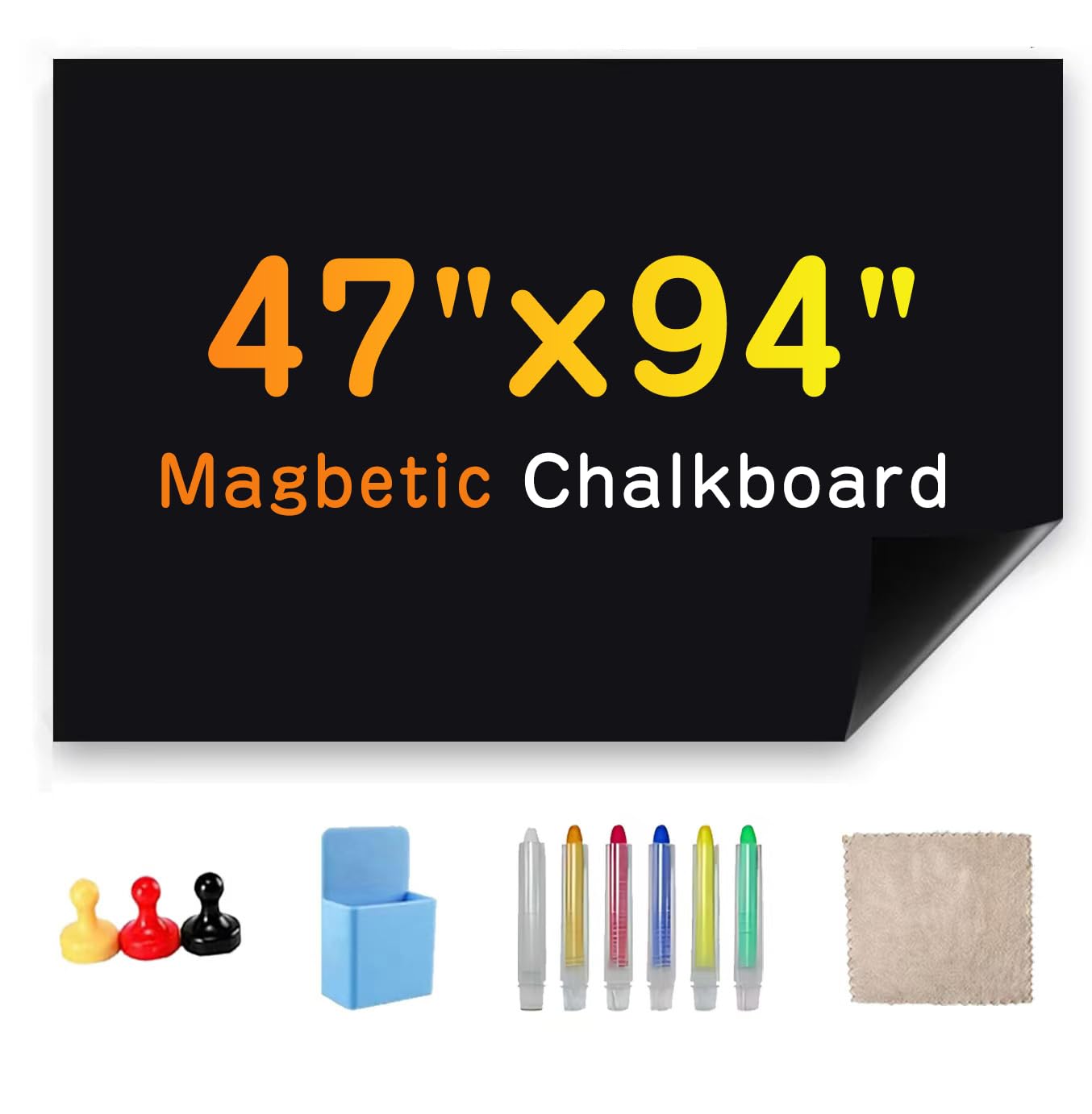 Magnetic Chalkboard 47"x94" for Wall Chalk Board Sticker