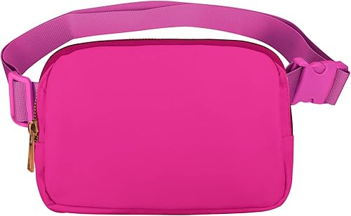 VOROLO Riñonera para mujeres y hombres, bolsa cruzada con correa ajustable, Magenta, Talla única, 1 paquete de riñonera