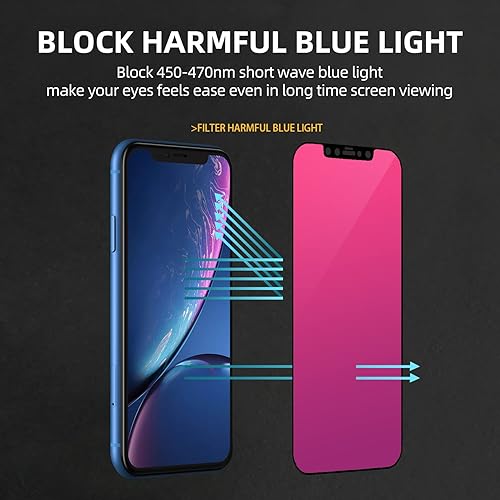 Miniatura 7 de EGKimBa Protector de pantalla de privacidad compatible con iPhone 11 PROiPhone XSiPhone X solamente, 5.8 pulgadas, degradado, colorido, galvanizado,