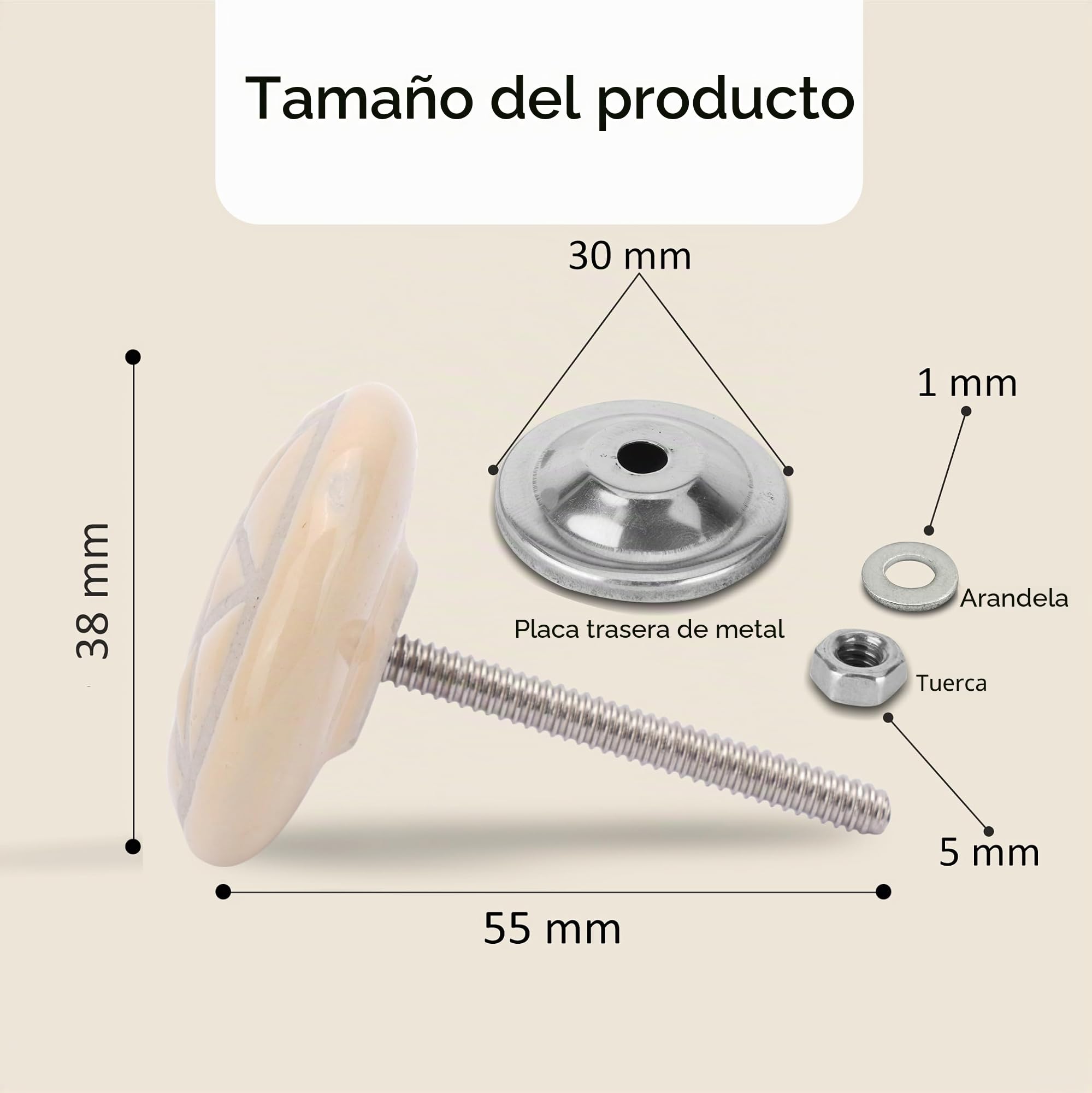 Ajuny Juego de 20 Pomos de Cerámica Amarillo Claro para Tocadores, Cajones y Armarios, Tiradores Decorativos Hechos a Mano para Muebles de Cocina, Baño y Dormitorio