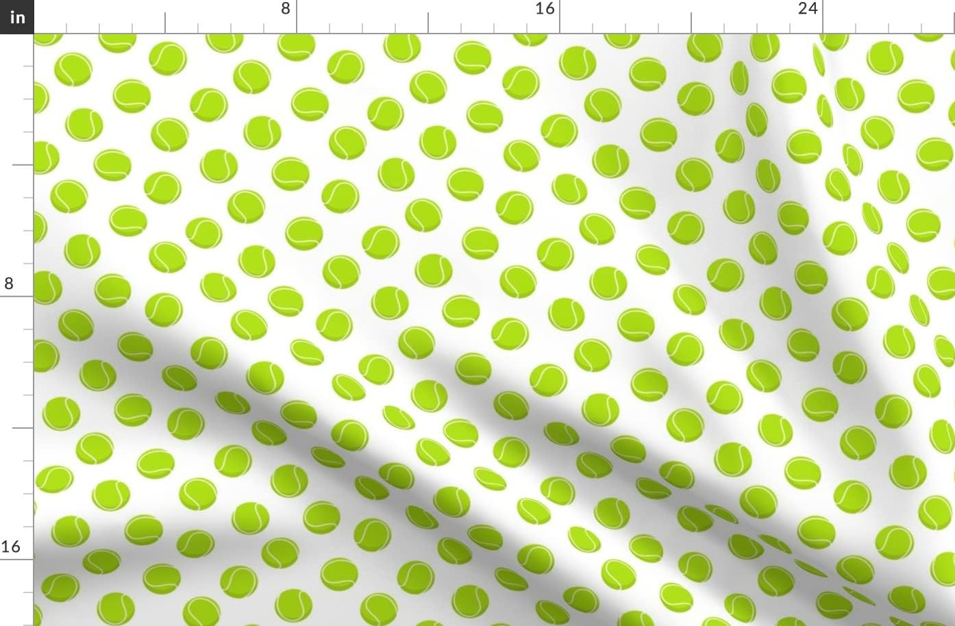 Spoonflower Fabric - Small Scale Tennis Balls Ball Sports Printed on Organic Cotton Sateen Fabric by The Yard - Sewing Quilting Apparel Home Decor