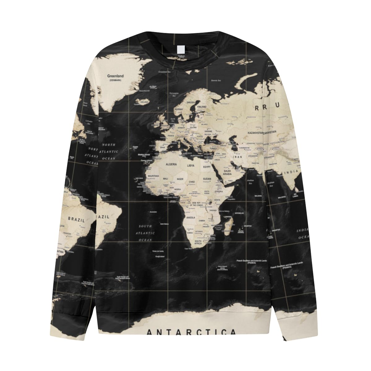 Amazon.co.jp: トレーナー Tシャツ 世界地図 マップ メンズ 長袖T