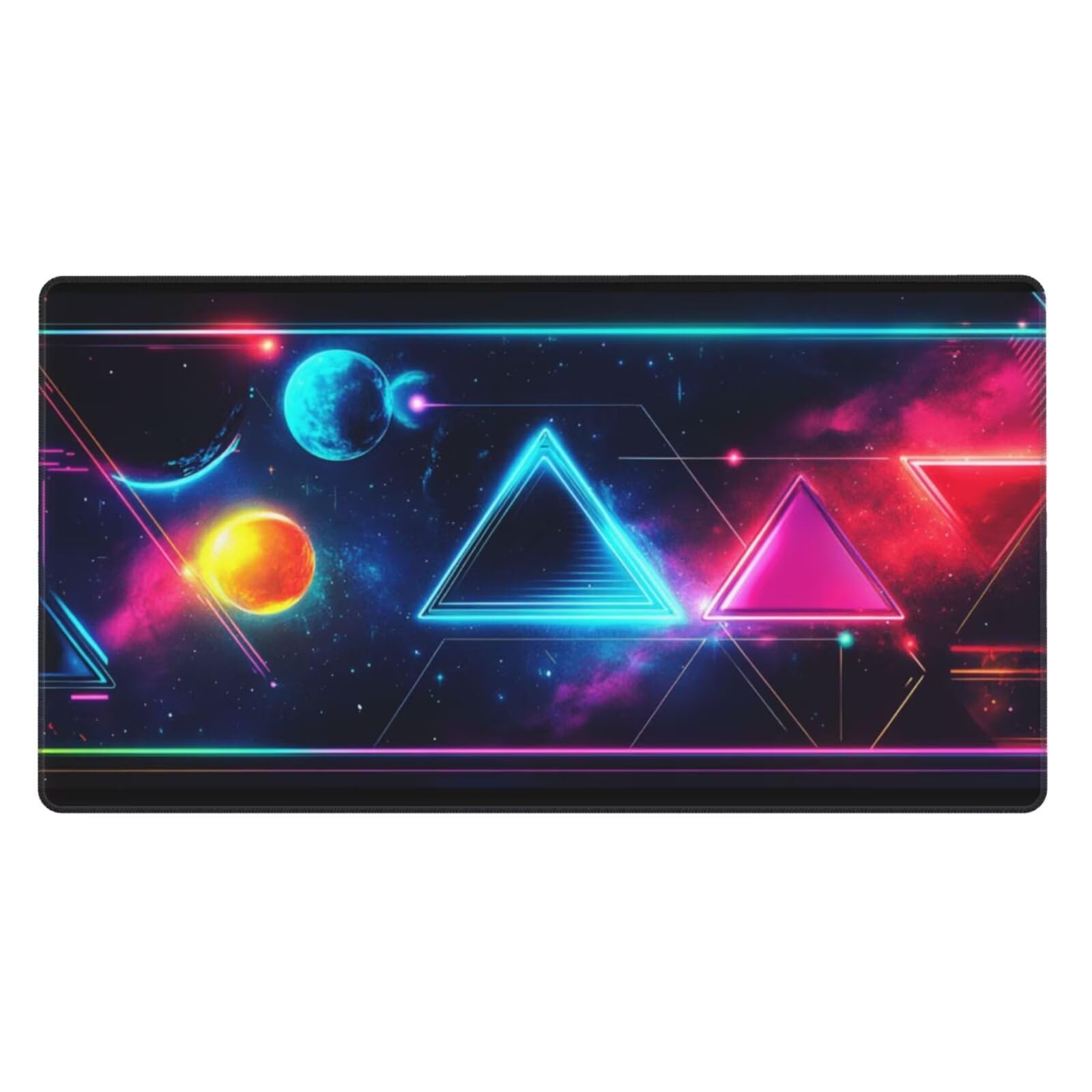 Tapis de Souris Gamer XXL, Triangle de Couleurs 1000x500mm Tapis Souris Gaming Grand, Mouse Pad Base Antidérapante Tapis de Souris à Bords Cousus, Améliore précision et la Vitesse, pour Bureau L-2484