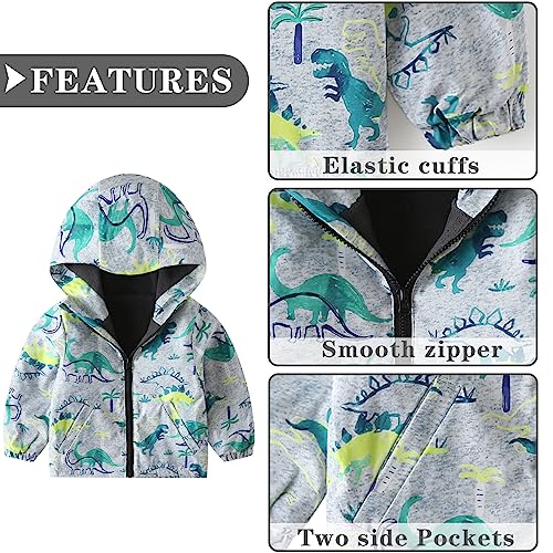 Happy Cherry Toddler Winter Jacket Girls Boys Fleece Lined Waterproof Rain Jacket Kids Zip Up Hooded Fall Windbreaker Coat2