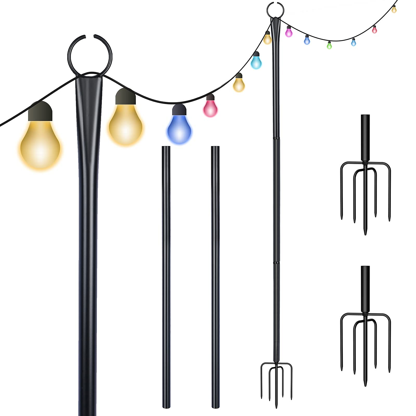 7 Lichterketten-Stangen Aus Metall, Je 3 M – Für Garten & Terrasse | Rostfrei & Wetterfest