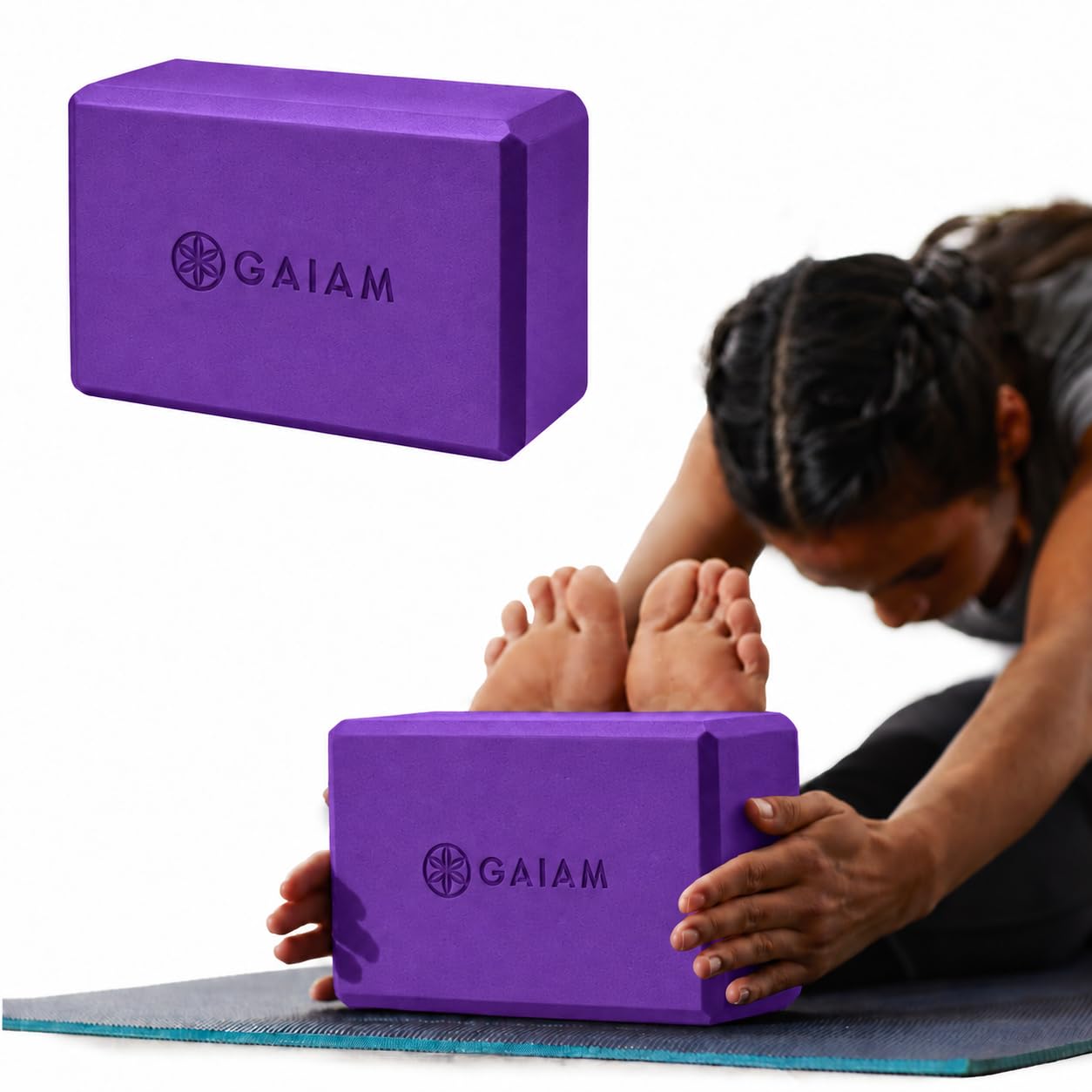 Gaiam Yoga Block - Supportive Latex-Free Eva Foam - Soft Non-Slip Surface with Beveled Edges for Yoga, Pilates, Meditation