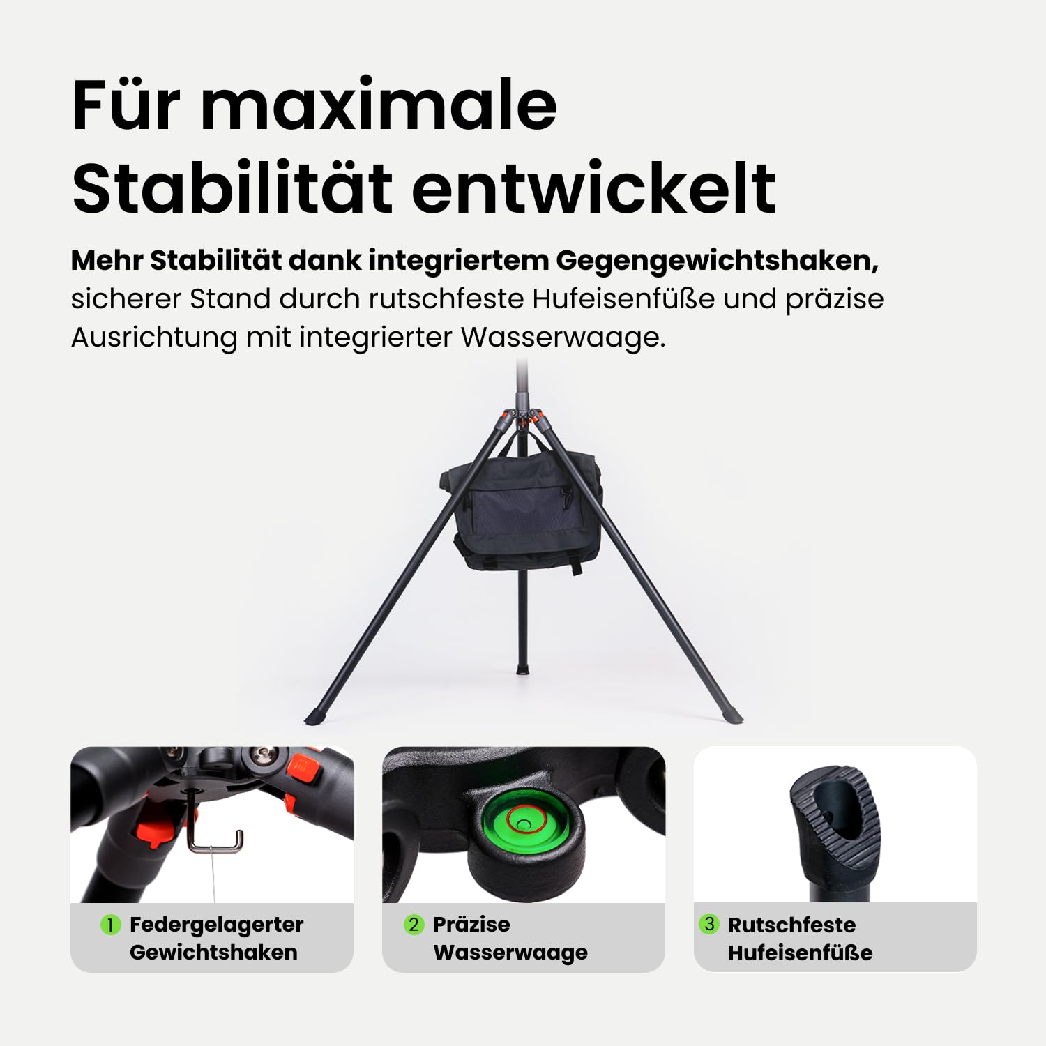 XbotGo NT4 PRO Carbonfaser-Kamerastativ 3,9m – Höhenverstellbar & faltbar mit Tragetasche, luftgedämpfte Mittelsäule, rutschfeste Fußpads, 1/4" Gewinde, optimiert für Falcon