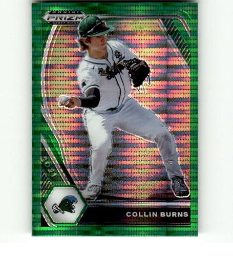 2021 Panini Prizm Draft Picks Green Pulsar #167 Collin Burns Tulane Green Wave RC Rookie Baseball Trading Card