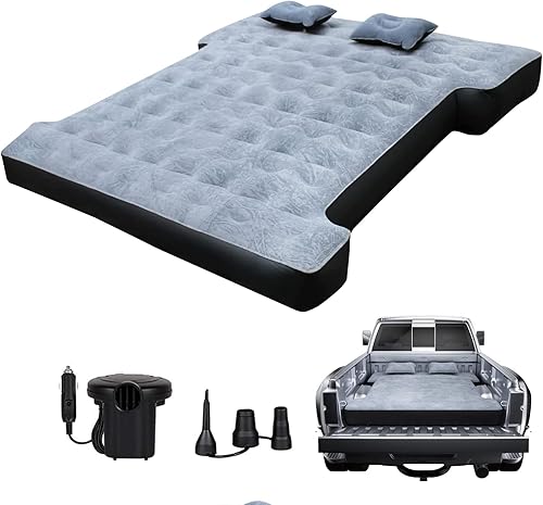 Umbrauto Colchón de aire para cama de camión para camas cortas medianas de 6 a 6.5 pies, colchón inflable con bomba para camioneta de tamaño