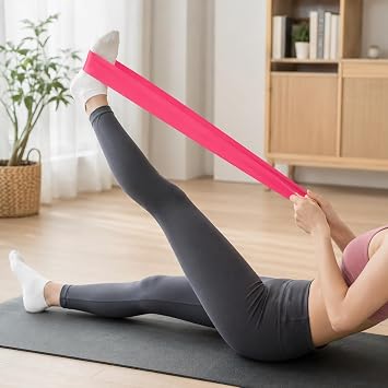 Orret Home 150 cm Pilates Bandı, Orta Sertlik Egzersiz Bandı, Esnek Latex Direnç Lastiği, Yoga Fitness Fizik Tedavi Esneme ve Kuvvet Antrenmanı İçin Taşınabilir Spor Bandı (ASORTİ RENK)