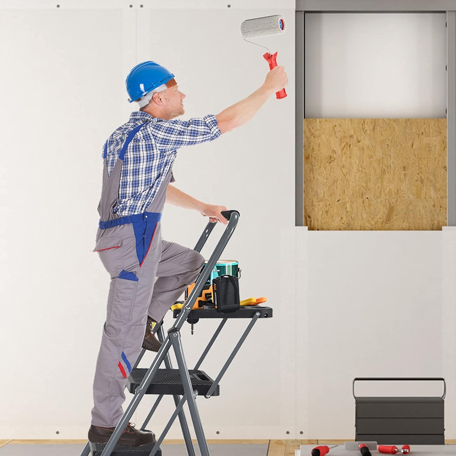 Get Cheap Price CharaVector 4 Step Ladder,Lightweight Folding Step Ladder,Folding Step Stool with Built-in Tool Platform and Anti-Slip Feet,Step Ladder with Handrails 🔥 Crazy Deals CharaVector 4 Step Ladder,Lightweight Folding Step Ladder,Folding Step Stool with Built-in Tool Platform and Anti-Slip Feet,Step Ladder with Handrails